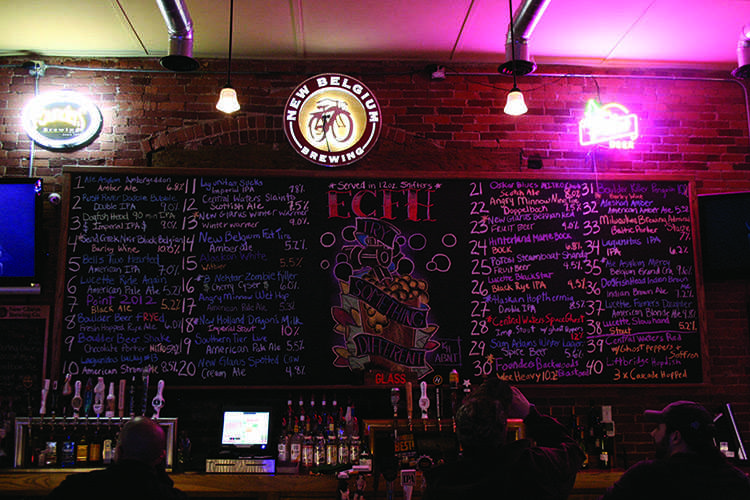 The Firehouse is Eau Claire’s only bar to specialize in microbrews and boasts 40 revolving taps. © 2014 Nate Beck.