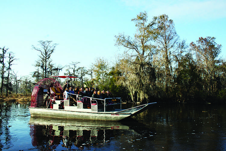 Civil Rights Pilgrimage students took a swamp tour outside of New Orleans on Jan. 9 to immerse themselves in the local culture. © 2014 Martha Landry.