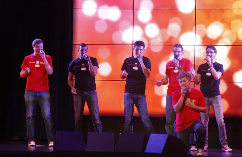 The all-male a capella group Innocent Men sang and danced to pop, rock and barber shop tunes at the A Capella Extravaganza.