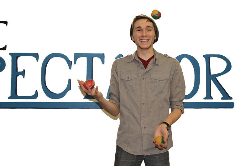 Staff Writer Brian Sheridan hones his juggling skills