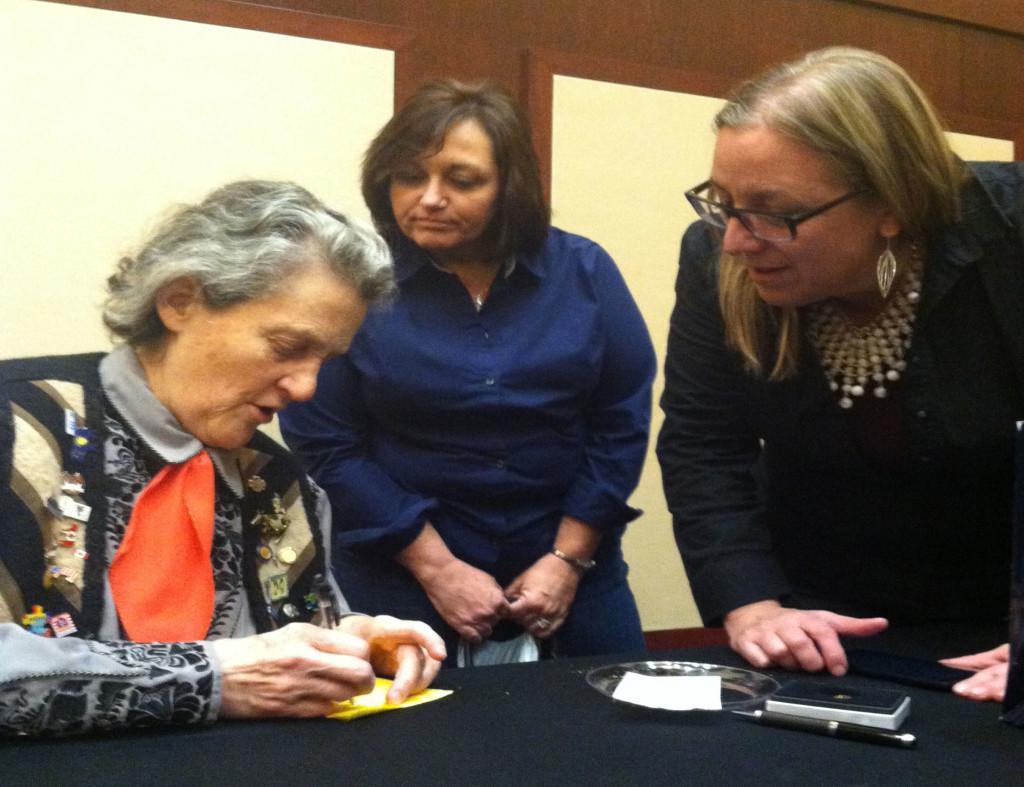 Temple+Grandin+held+a+book+signing+in+the+Davies+Center+after+her+forum.+A+collection+of+Grandins+books+were+also+available+for+purchase.%0A