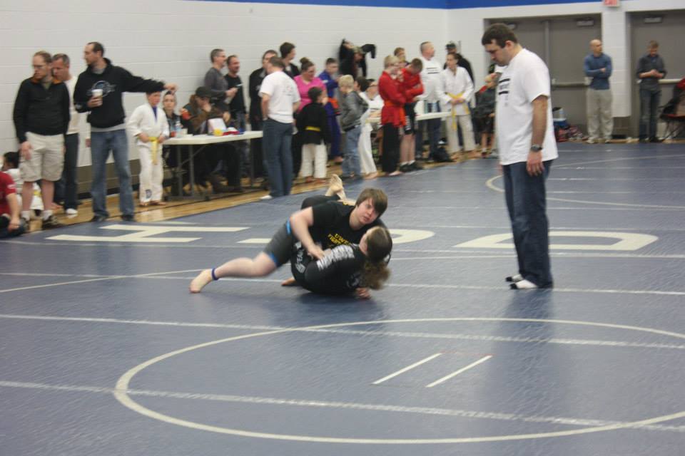 Herzfeld in the guard of an opponent at the 2013-2014 Hudson Grappling Tournament.