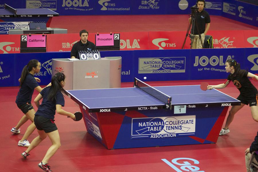 University of California, Berkeley faces off against Princeton University (New Jersey) in the women’s doubles final.