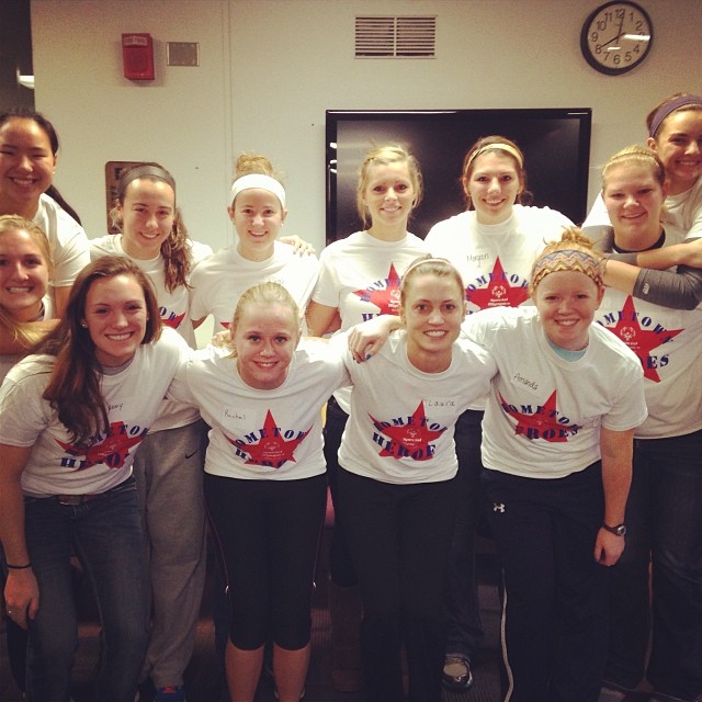 Softball team members volunteered at the Special Olympics Bowling Tournament, hosted in the Hilltop Center last fall.
