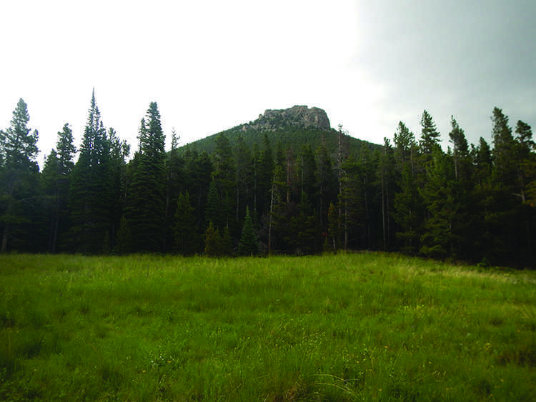 A view of the summit after storm clouds pass.