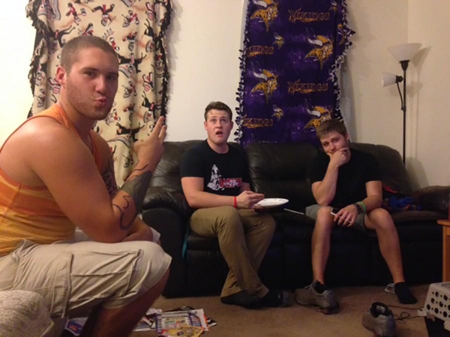 Pictured are Kritter’s roommates hanging out on a typical night in their house.