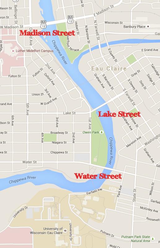 Eau+Claire+has+two+bridges+under+construction+along+a+mile+of+the+Chippewa+River