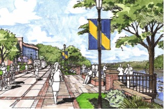 The Garfield Project plans to create gathering spots for students where they can enjoy the views of the Chippewa River yet still be connected to the university’s urban-type feel.