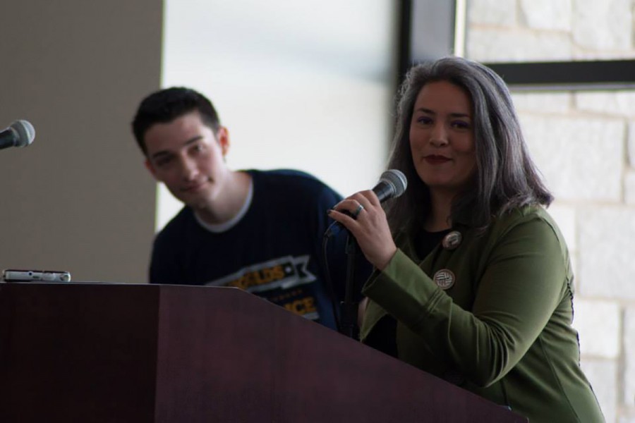 Eau Claire City Council member, Catherine Emmanuelle, is seeking re-election in April 2016. In April 2014 Emmanuelle spoke in the Davies Center to UW-Eau Claire students on getting out the vote.