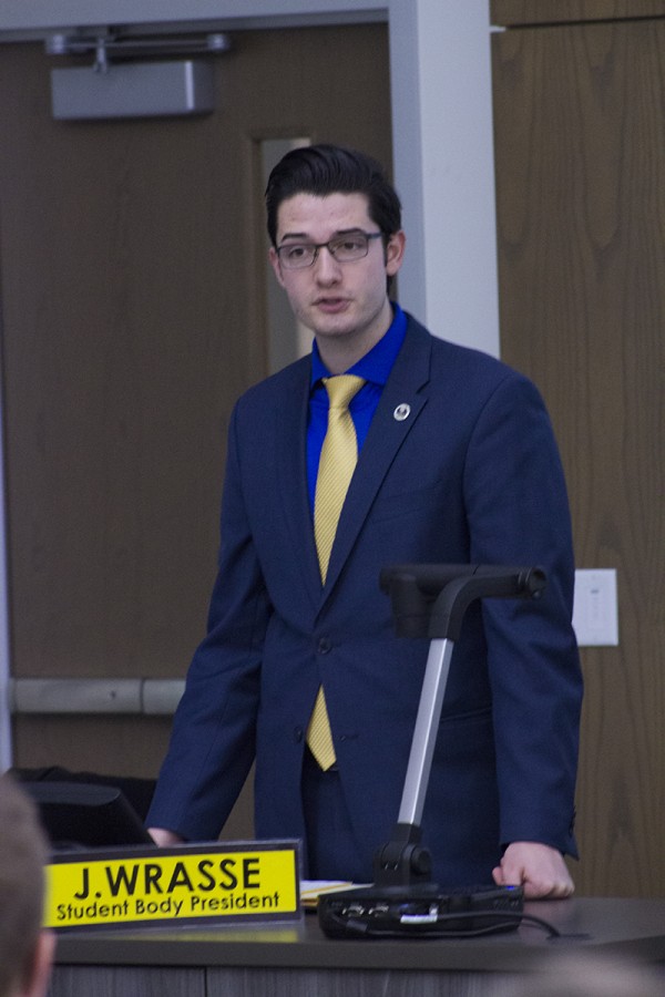 President Jake Wrasse highlighted the details of his and Vice President Jordan Mabin’s trip to D.C during the first Senate meeting of the semester on Monday.