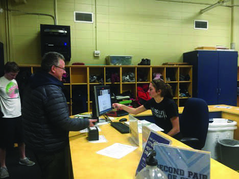 Student workers may be the receptionist at the McPhee Physical Education Center who check in visitors to the gym