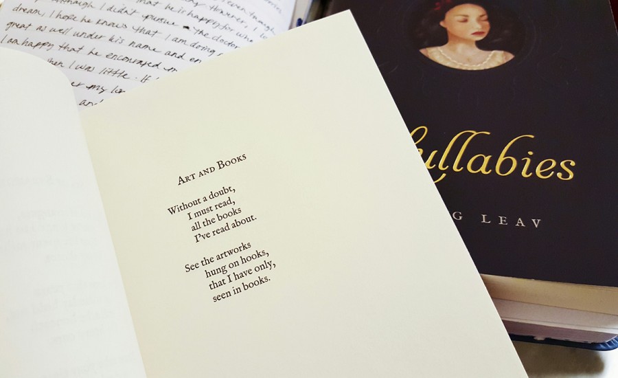 A poem excerpt called “Art and Books” from one of Vang’s favorite poetry books, “Love & Misadventure” by Lang Leav.