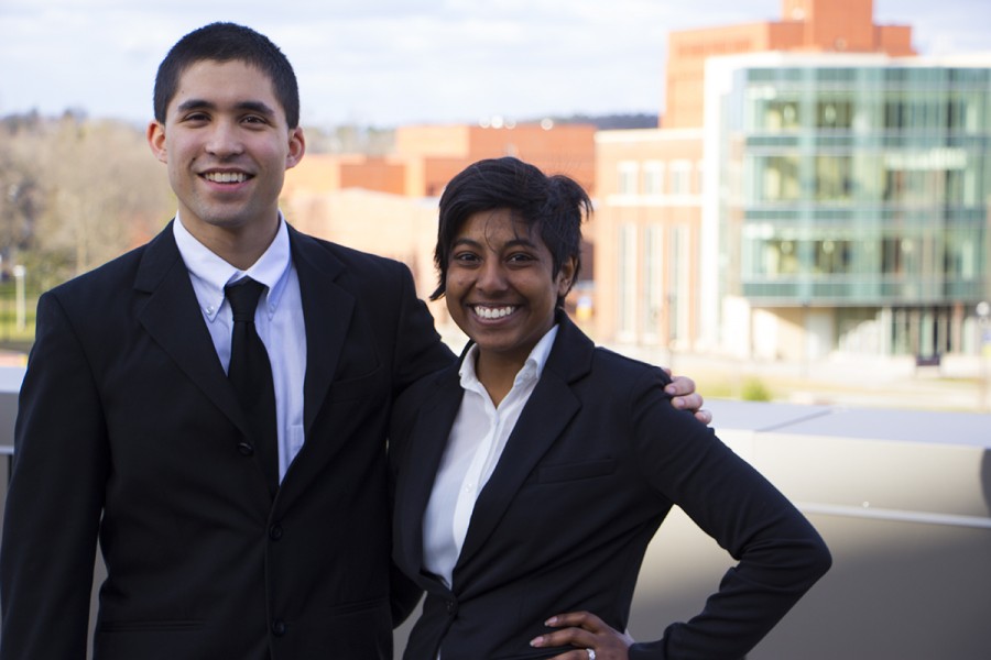 Coordinator of Outreach and Inclusivity Ashley Sukhu and Director of Campus Affairs Colton Ashley will serve as student body president and vice president 2016-17.