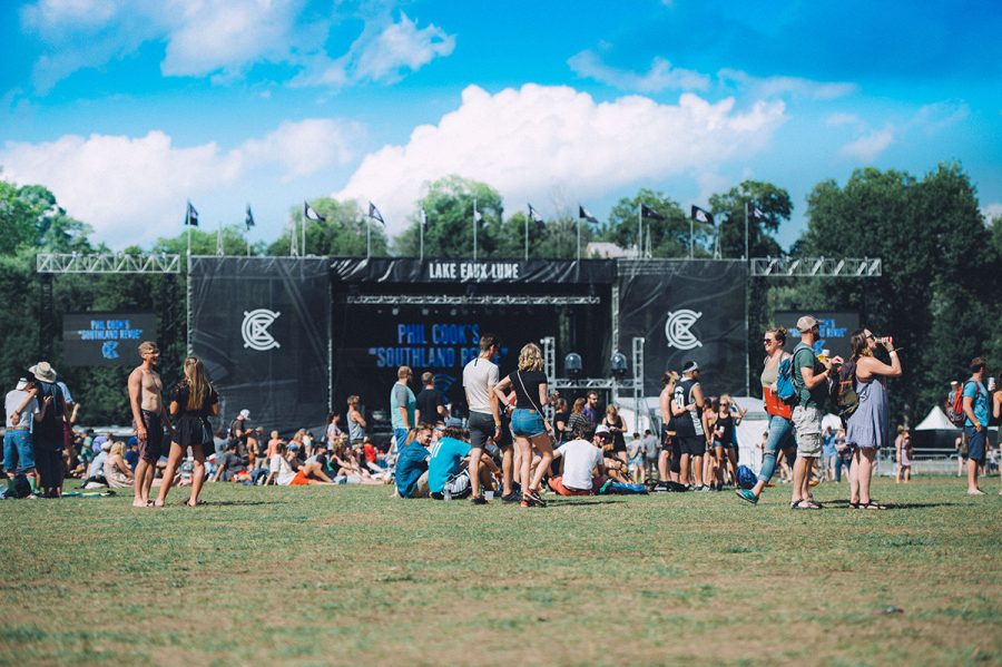 Festival-goers await the next concert after the conclusion of Unknown Moral Orchestra at Eaux Claires this past summer. 