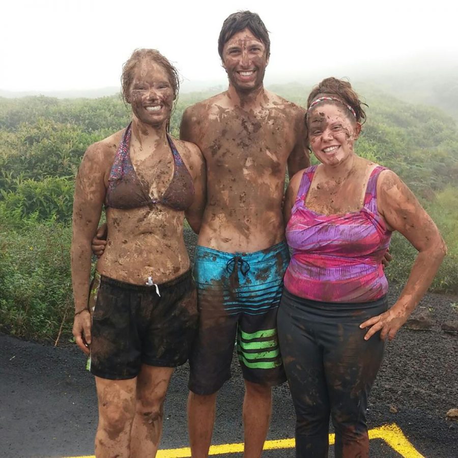 Morgan Freeburg, left, is all smiles during her adventure to the Galapagos Islands. 