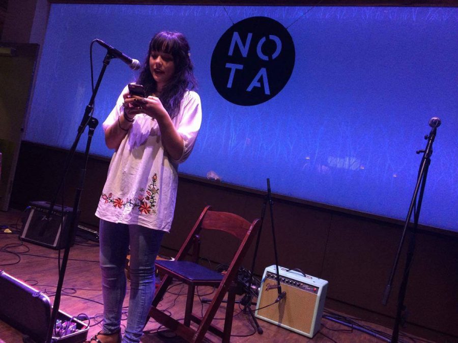 Rayna DeJongh performed at a NOTA-sponsored open read last Thursday at The Cabin.