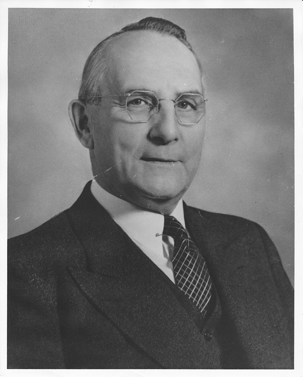 The Chancellor’s staff are part of the University Administration. Shown here is UW-Eau Claire’s first chancellor, Harvey A. Schofield.