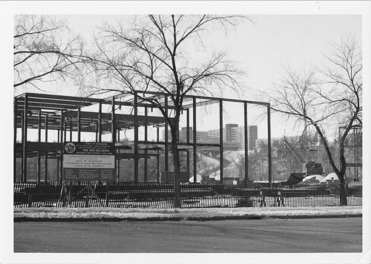 In 1968, Haas Fine Arts Center was under construction; the building did not open until 1970, allowing art and music students to have a space of their own.