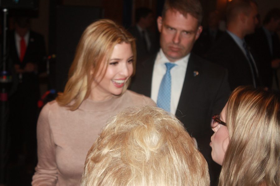 Ivanka Trump interacts with supporters after the conclusion of Thursdays rally. Roughly 300 people visited the Lismore Hotel in downtown Eau Claire to hear Trump speak on behalf of her father, Republican nominee Donald Trump.