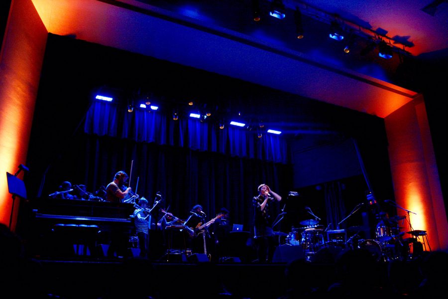 Poliça and Stargaze performed the culmination of two years of collaboration, their project titled “Music for the Long Emergency,” for the second time ever to a small crowd Saturday at Schofield Auditorium.