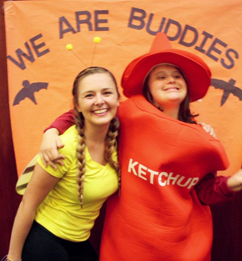 Senior special education student Annie Behnke and Memorial High School student Nicole Baka have been paired as buddies for three years.