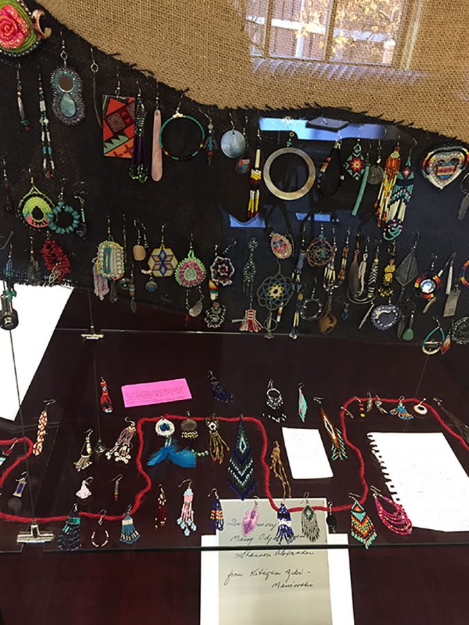 An exhibit of 1,181 earrings is displayed in the Council Oak room for National Native American Heritage Month to represent Indigenous women who have gone missing or have been murdered. 