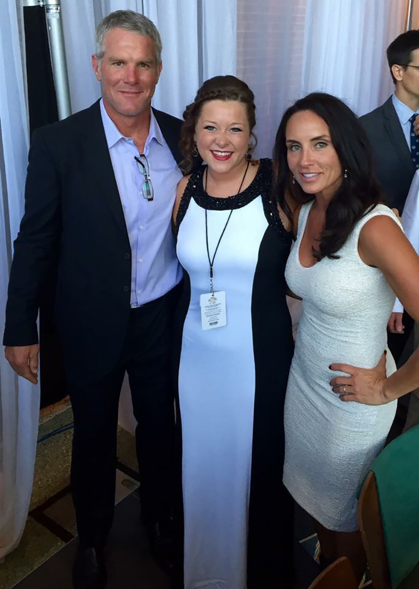 As the national anthem singer for the Packers Hall of Fame induction banquets, Maddie Forrest gets to meet NFL players and their families like Brett Favre and his wife. (submitted) 