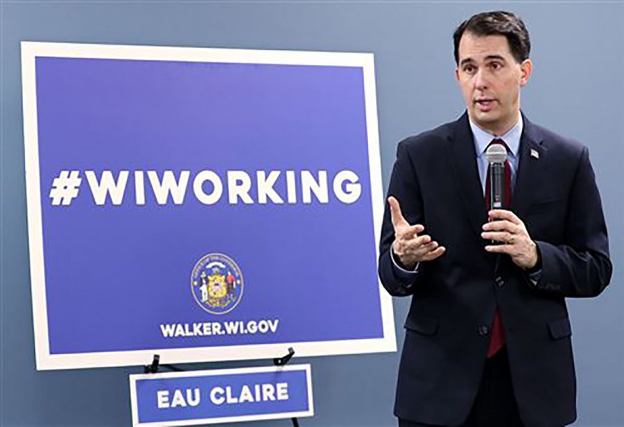 Gov.+Scott+Walker+proposed+his+new+welfare+reform+package%2C+%E2%80%9CWisconsin+Works+for+Everyone%2C%E2%80%9D+in+cities+across+Wisconsin+last+week%2C+receiving+mixed+reviews.+