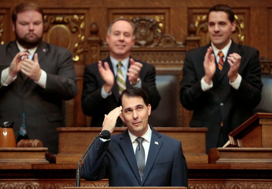 Governor+Scott+Walker+delivered+his+tuition-cut+proposal+during+his+State+of+the+State+Address+on+Jan.+10.+