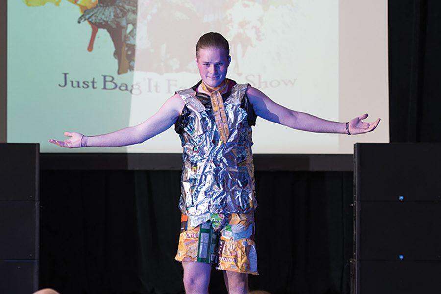 Each outfit submitted to the Just Bag It Fashion Show must be created out of recycled or repurposed materials. This year’s show is 7 p.m. on Wednesday, March 29 in the Ojibwe Ballroom in Davies.