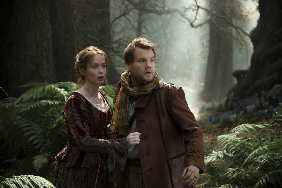 The baker (James Corden) and his wife (Emily Blunt) venture into the woods on a quest for magical objects.