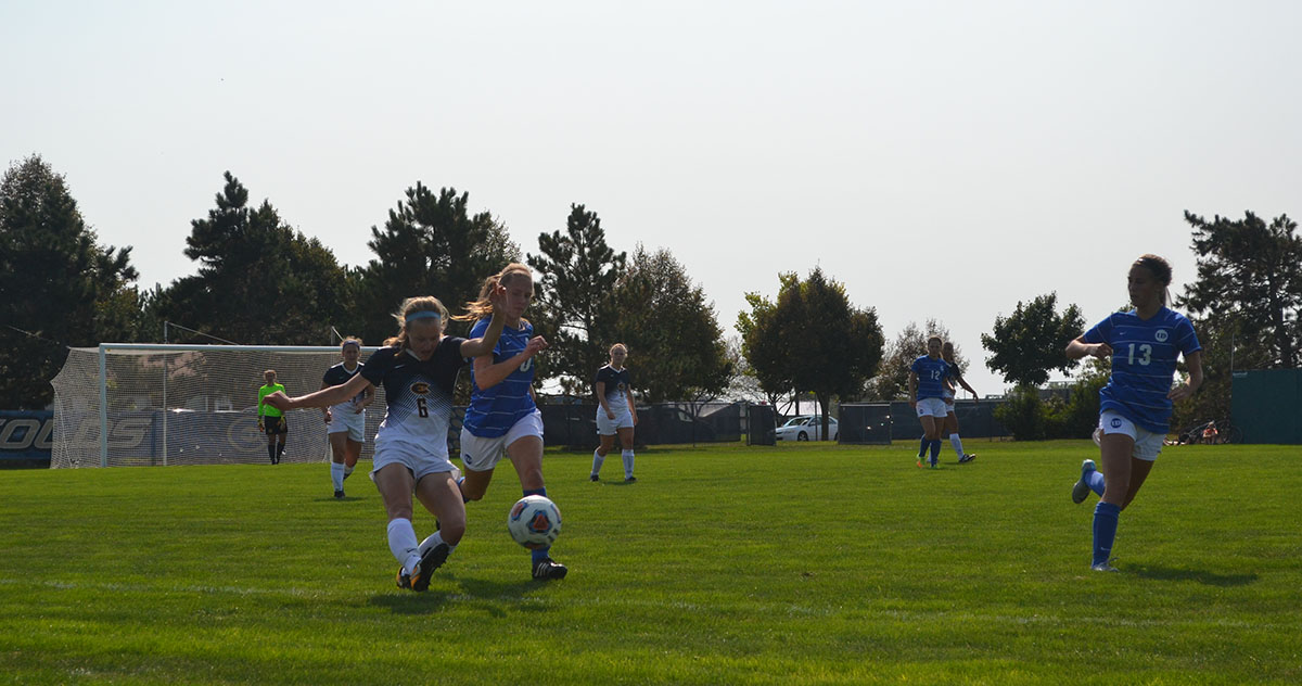 The UW-Eau Claire women’s soccer team gave it their best shot against Dubuque University, tieing the Spartans 1-1.
