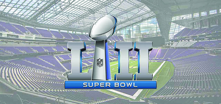 The Super Bowl game will be between the Patriots and the Eagles at 5:30pm on Sunday night at the U.S. Bank Stadium in Minneapolis. 
