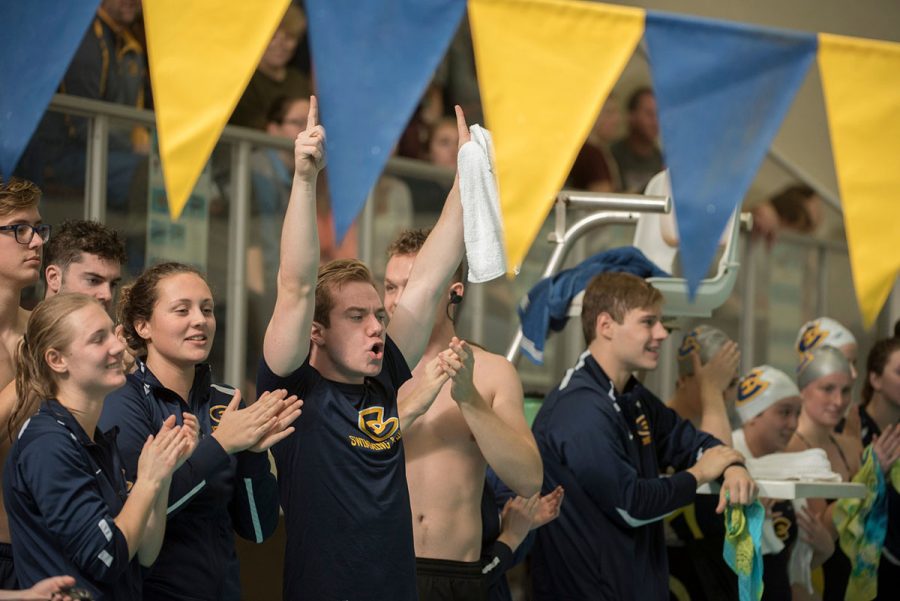 Blugold swimming and diving lost to St. Thomas last Friday, but beat Whitewater the next day in their last meet before the WIAC championships.