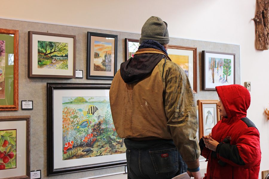 All of the art show’s paintings were created by the Chippewa Valley Watercolor Artists, an organization founded by a former UW-Eau Claire professor. 