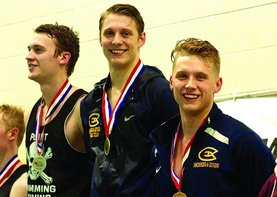 Collin+Miller+%28middle%29+and+Dayton+Miller+%28far+right%29+received+All-American+honors+at+the+Championships.++