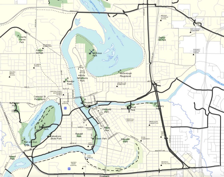 Eau Claire’s walking, running and biking trails are present throughout the city. Their paved ways provide venues for transportation, exercise and competition. 
