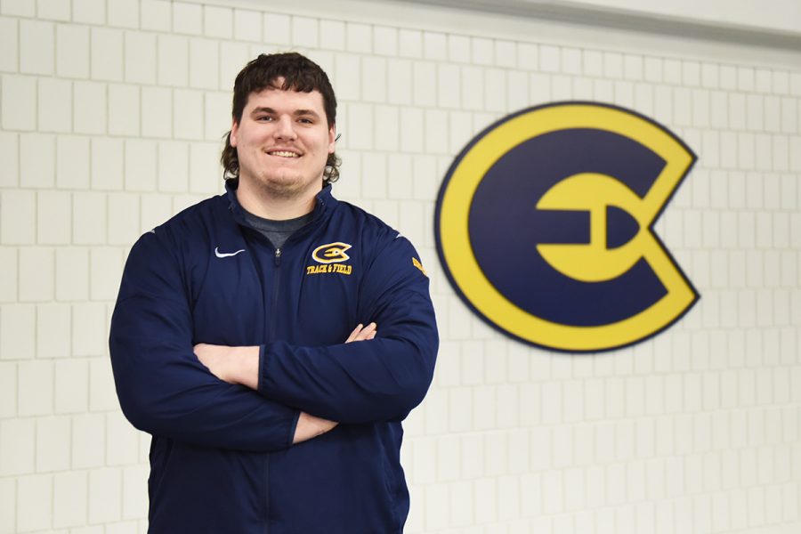 David Kornack, national champion in shot put and national field athlete of the year, poses for a photo. 