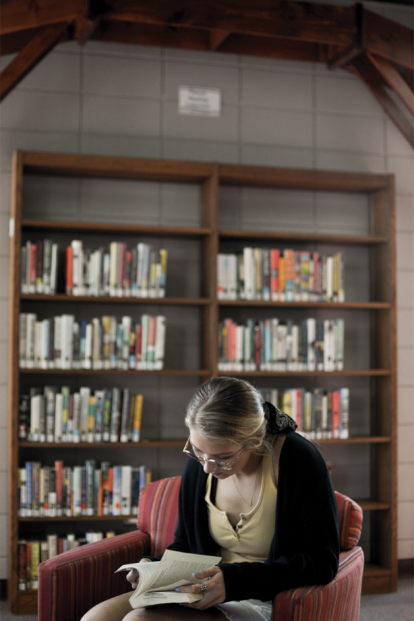 The Popular Reading Selection, located on the second floor of McIntyre Library, provides a new read for a UWEC student. 