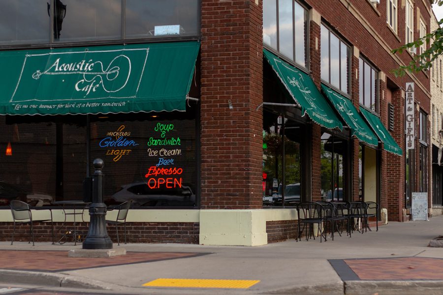 The Acoustic Café is located on Barstow Street in downtown Eau Claire. The shop is known to have versatile seating arrangements alongside a rotating drink and pastry menu.