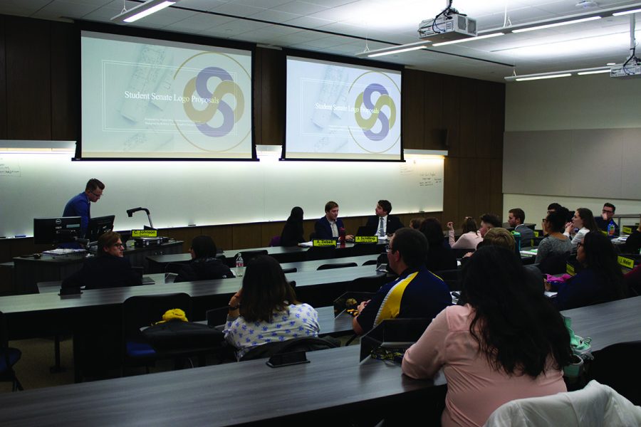 A photo from The Spectator archives of Student Senate. Student Senate will be voting on a new piece of legislation, which addresses the racially charged Snapchat conversation between Blugold football players, on Monday. 