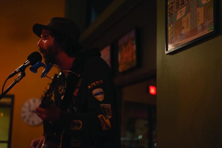 D.B. Rouse, a UW-Eau Claire alumna, plays at the Acoustic cafe Nov. 8. Rouse said he finds himself playing at the Acoustic Cafe at least once a year.