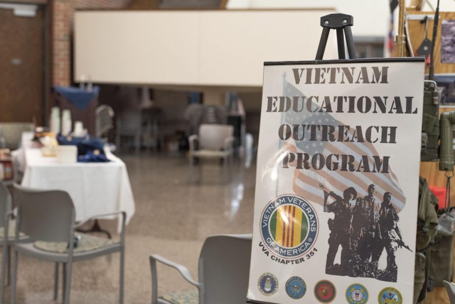 On Nov. 11, UW-Eau Claire welcomed Veterans from the Appleton area to the Haas Fine Arts building to set up a display of artifacts from their services in Vietnam. 