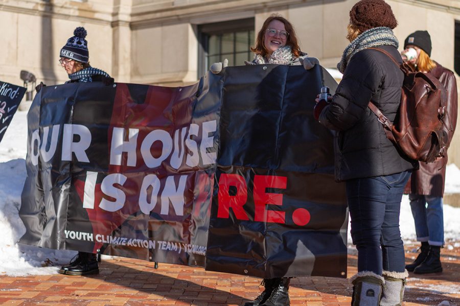 Students and community members met on Friday, Dec. 6 at City Hall to protest against climate change.
