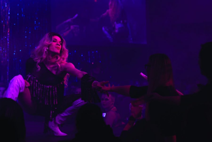 Drag queen Sheyoncé performed at Fire Ball on Friday, Feb. 28. Breanna Ferraro, a second year Graphic Communication student said that Fire Ball is “a place all members of the queer community and the [Eau Claire] community to be involved in and celebrate queerness.” 