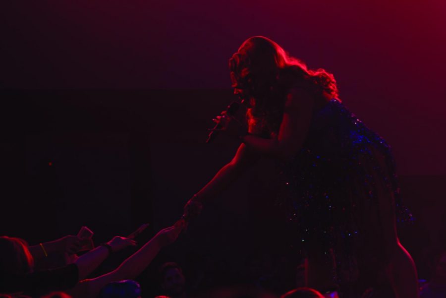 Fire Ball is held every year at UW-Eau Claire. Fire Ball is a drag show headlined by drag queens from the show “RuPaul’s Drag Race.” This years host was Peppermint and Nina West. Shown is Peppermint during her performance on Feb. 28.