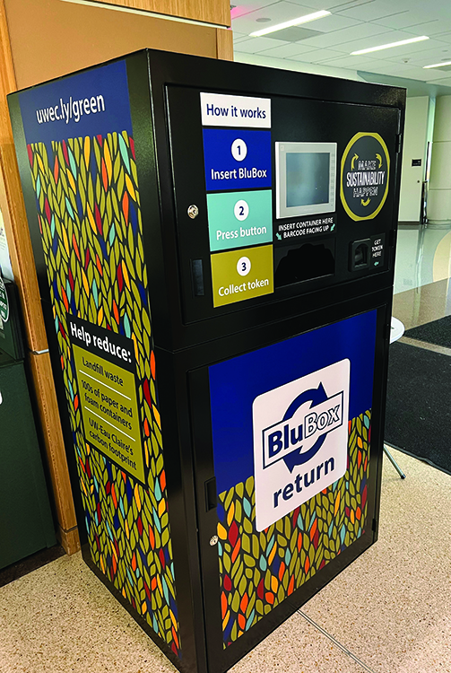  One of the Blubox return machines located in Davies Student Center
