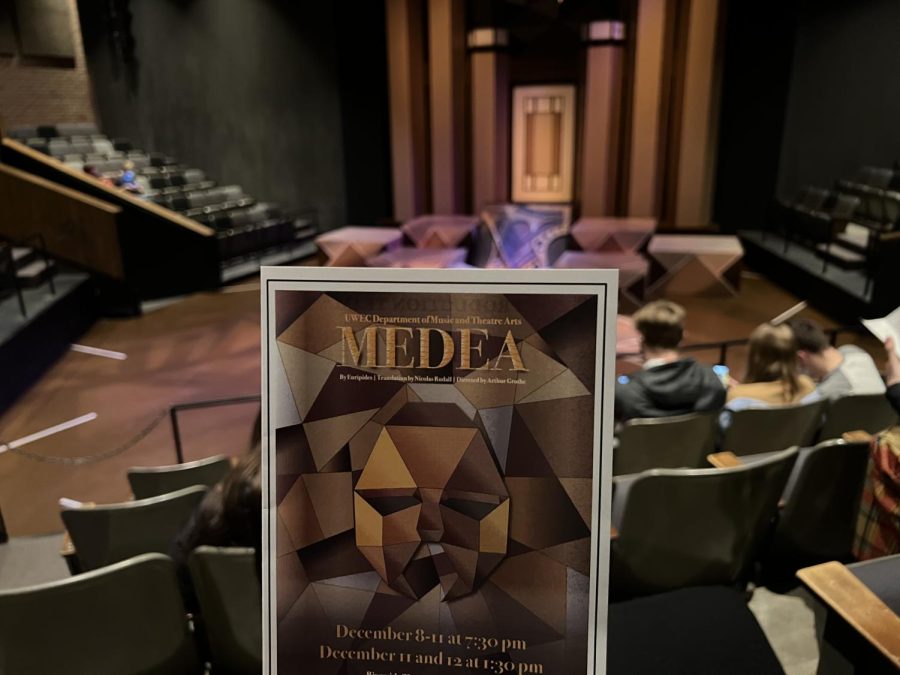 The UW-Eau Claire production of “Medea” took place in the Riverside Theatre in Haas Fine Arts Center.