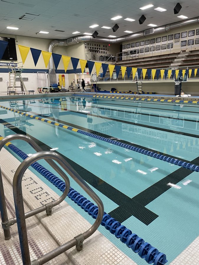 The Blugold teams practiced and competed in this pool, working their way to these conference championships since October.