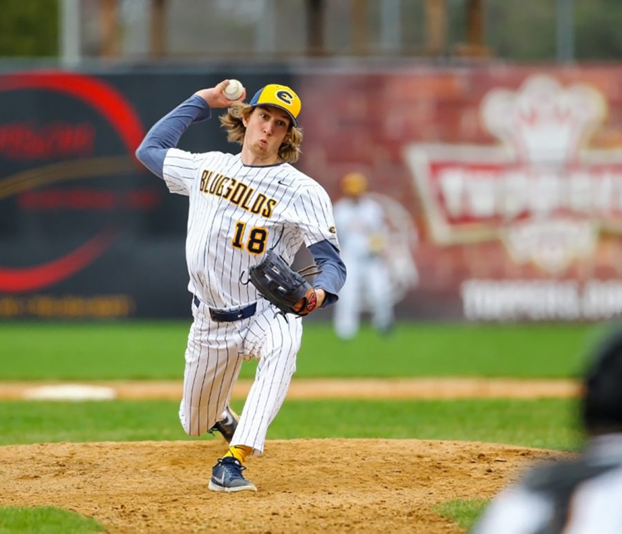 Charley Griffin, a third-year pitcher, got the start on the mound for the Blugolds in game two against Augustana.